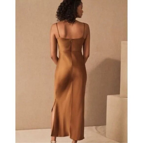 SACHIN & BABI Women's Cali Satin Midi Dress Size 8 Sedona‎ Bronze R21G904BH - Picture 4 of 12